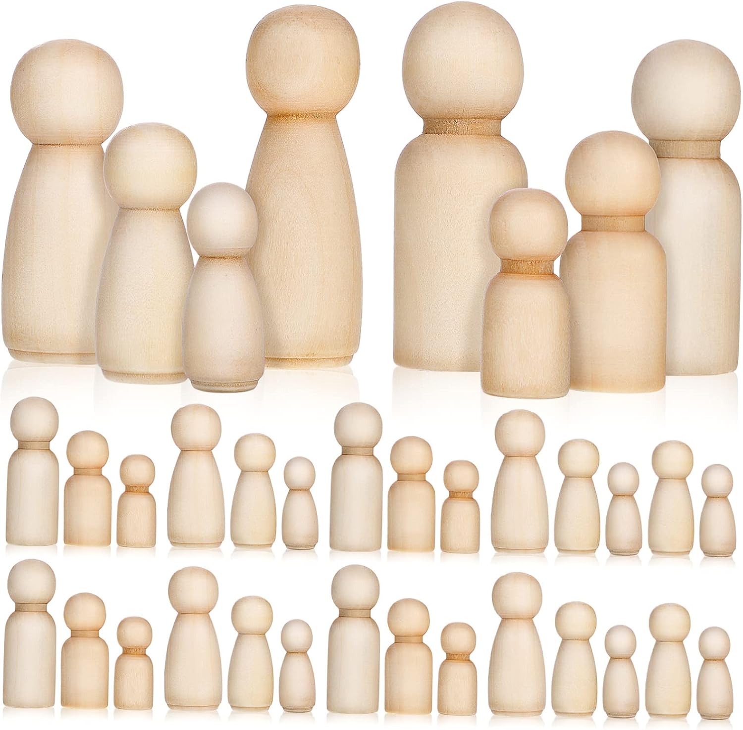 10 poupées en bois brut de cou - Art And Craft For Nursery avis et prix